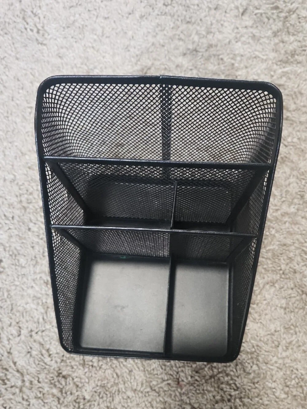 Black Mesh Desk Organizer - Multi-Compartment Home Storage